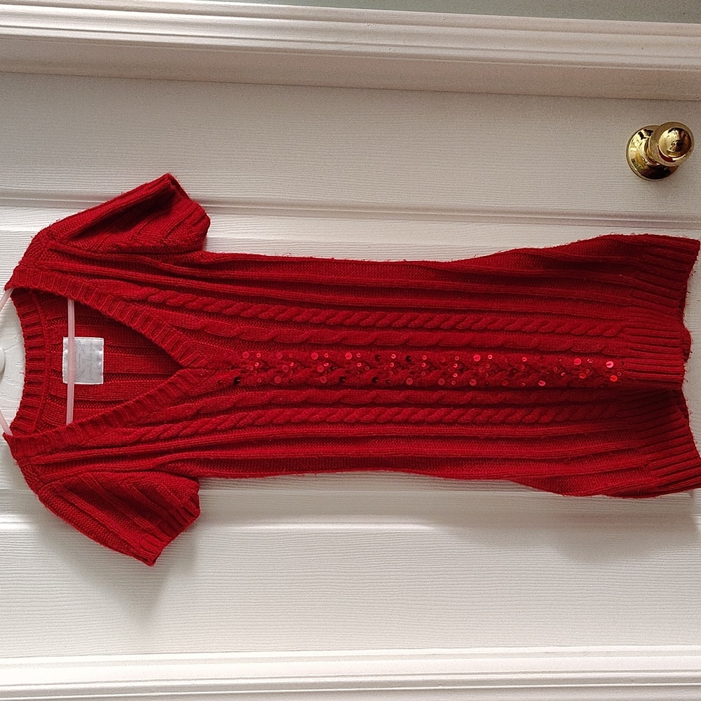 Justice Girl's Red Knit Sweater Dress
